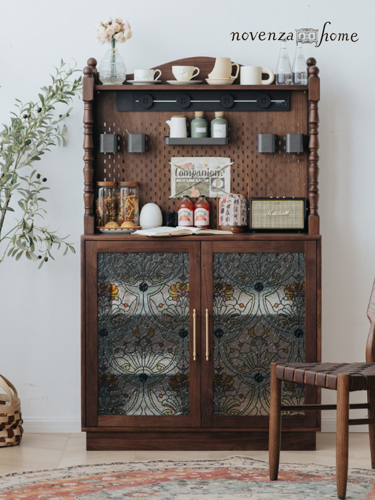 Walnut Kitchen Storage Cabinet