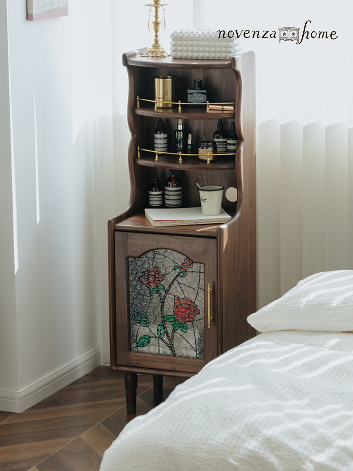 Walnut Vintage Bedside Cabinet
