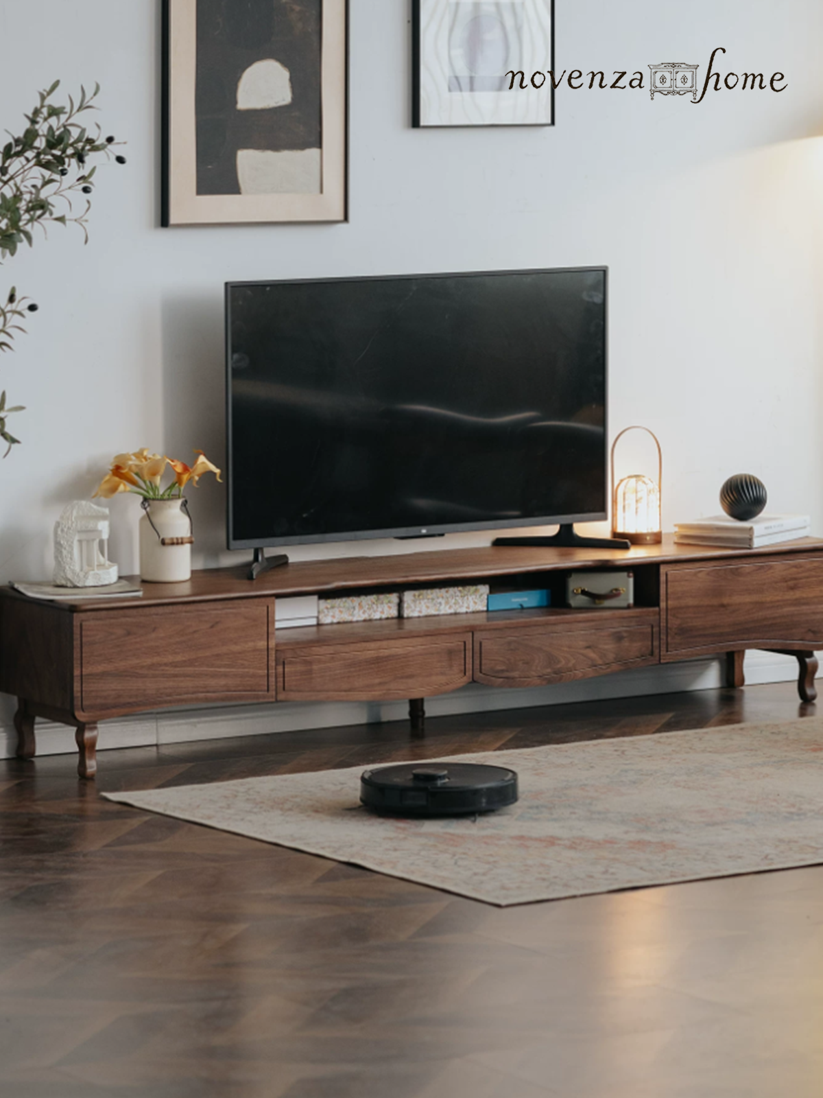 Walnut Butterfly Media Console