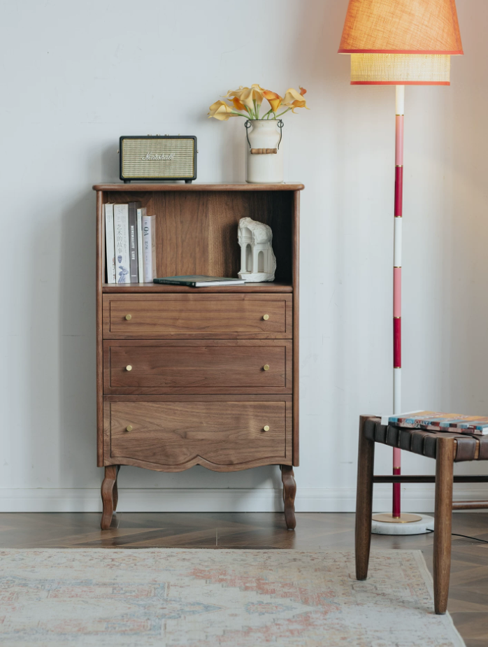 Walnut Drawer Storage Chest