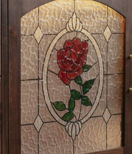 Walnut Vintage Glass Sideboard