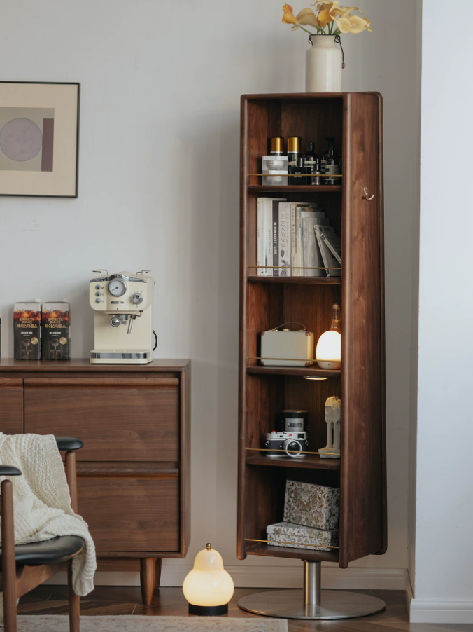 Walnut Full-Length Mirror Cabinet
