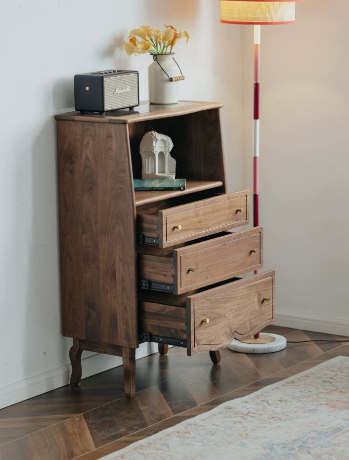 Walnut Drawer Storage Chest