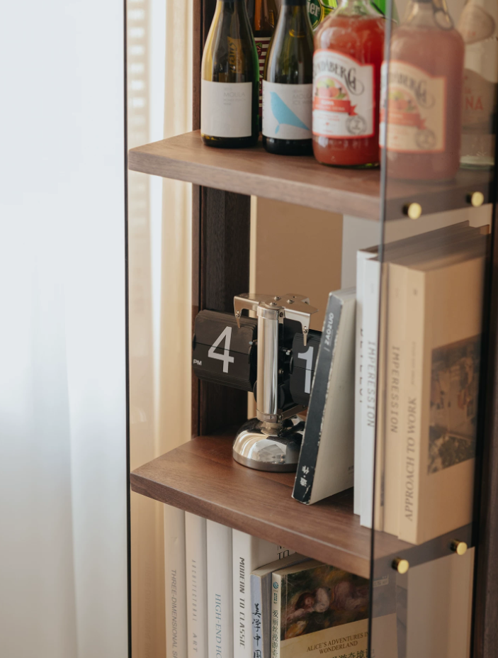 Rotating Walnut Wood Bookshelf