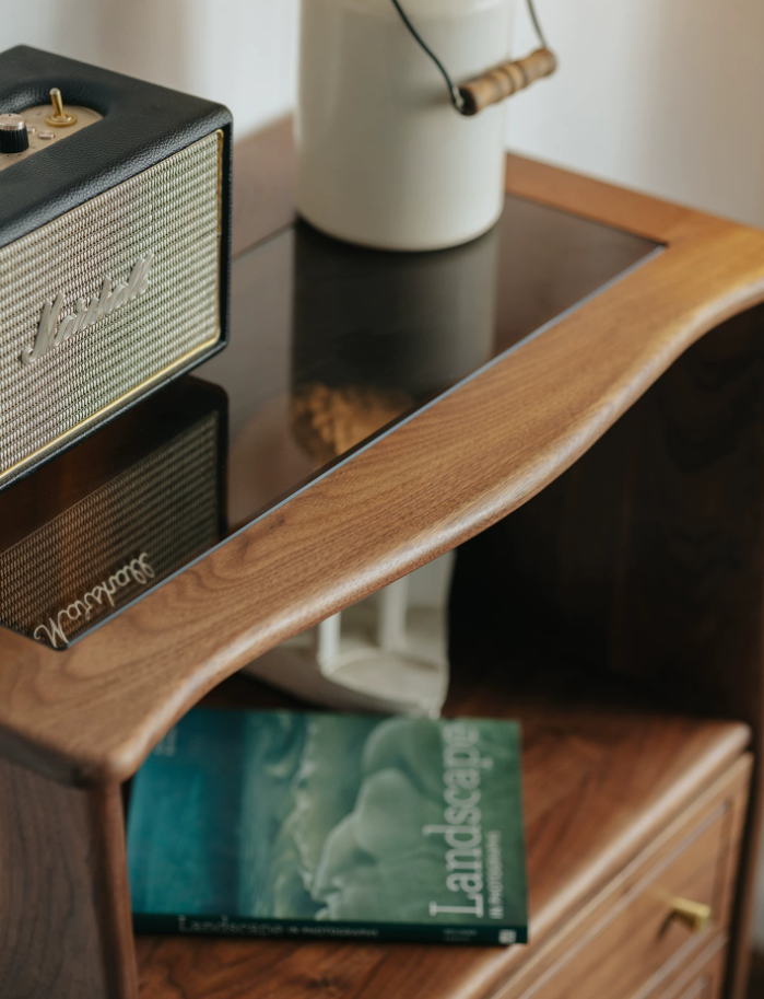 Walnut Drawer Storage Chest