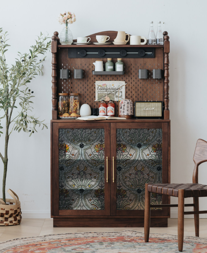 Walnut Kitchen Storage Cabinet