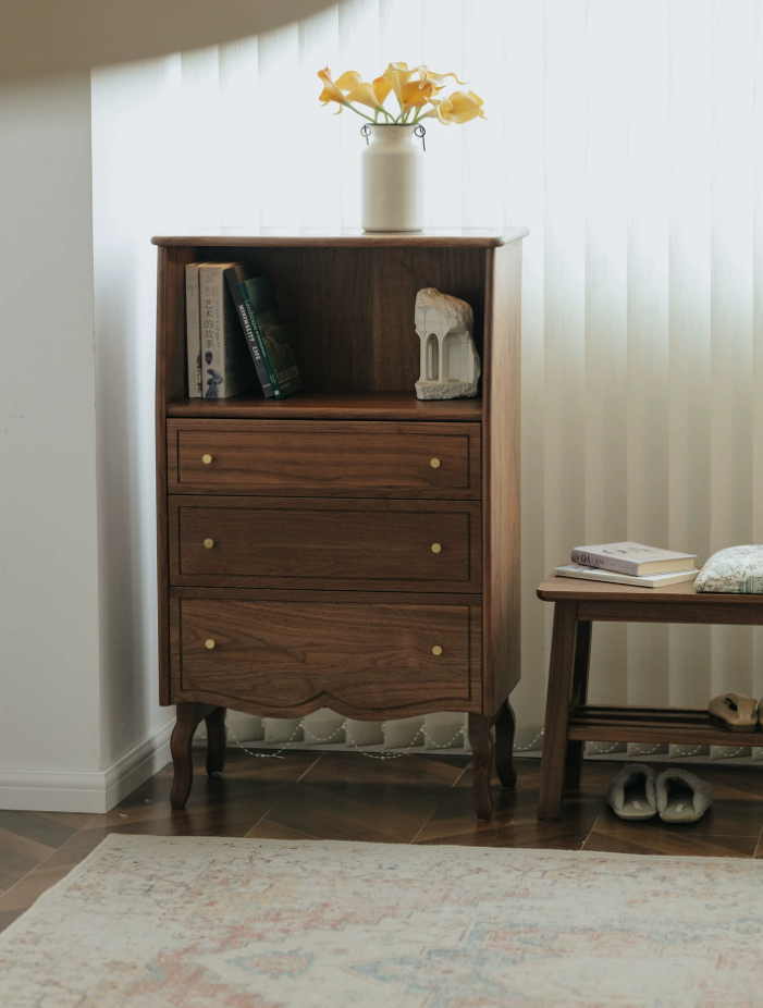 Walnut Drawer Storage Chest