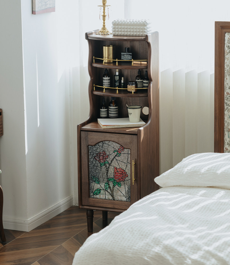 Walnut Vintage Bedside Cabinet