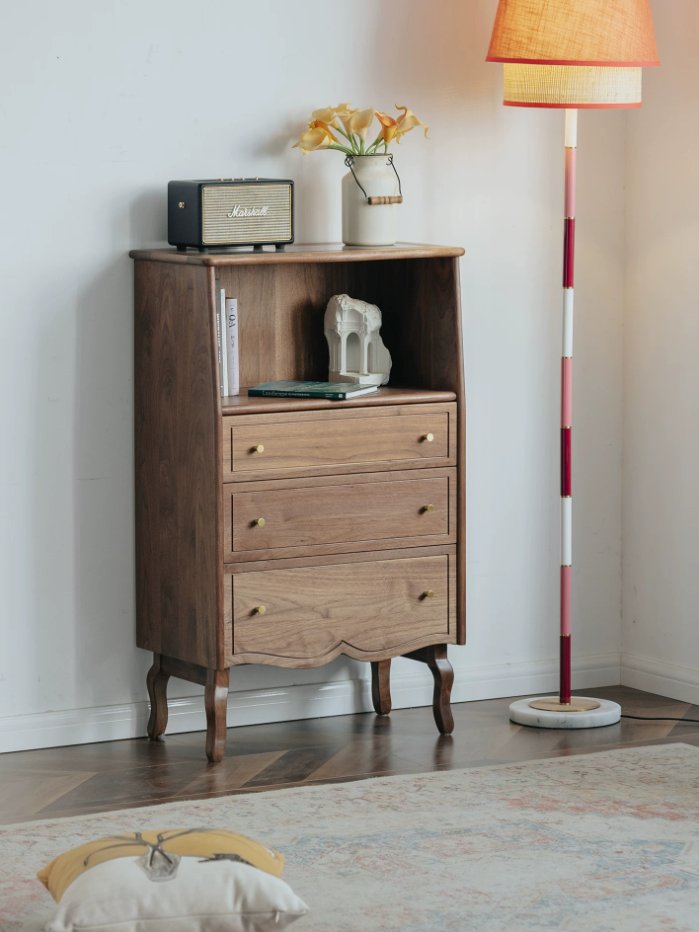 Walnut Drawer Storage Chest