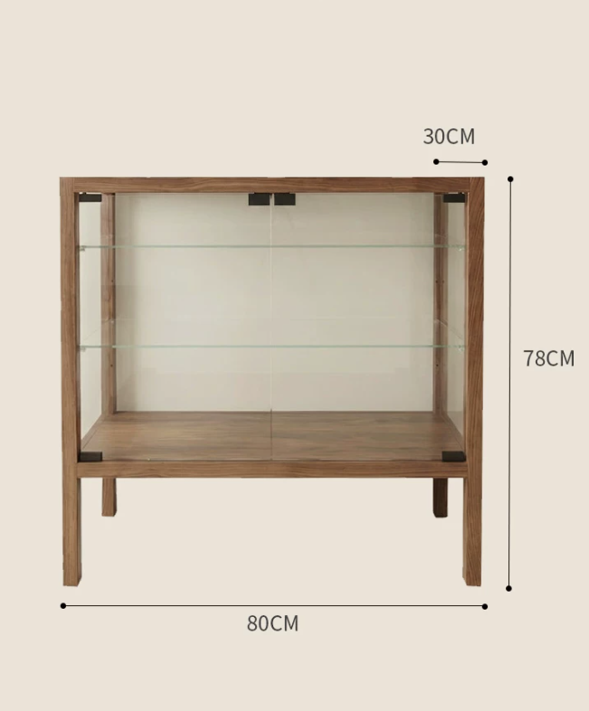 Walnut Glass Display Cabinet