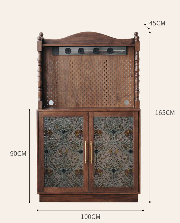 Walnut Kitchen Storage Cabinet