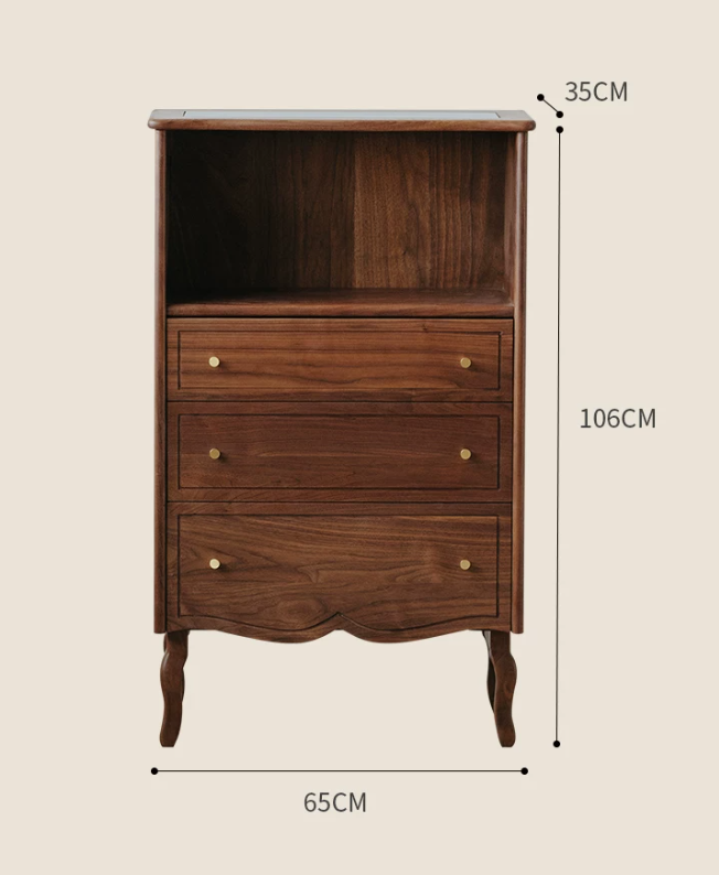 Walnut Drawer Storage Chest