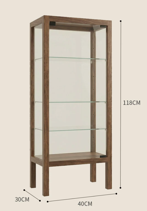 Walnut Glass Display Cabinet